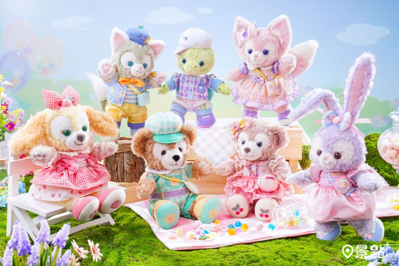 Duffy 與好友的春日糖果系列，七隻絨毛玩偶換上全新造型。