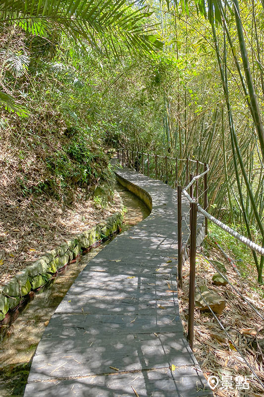神秘的「半嶺水圳步道」，輕鬆沿著水路悠閒漫步。