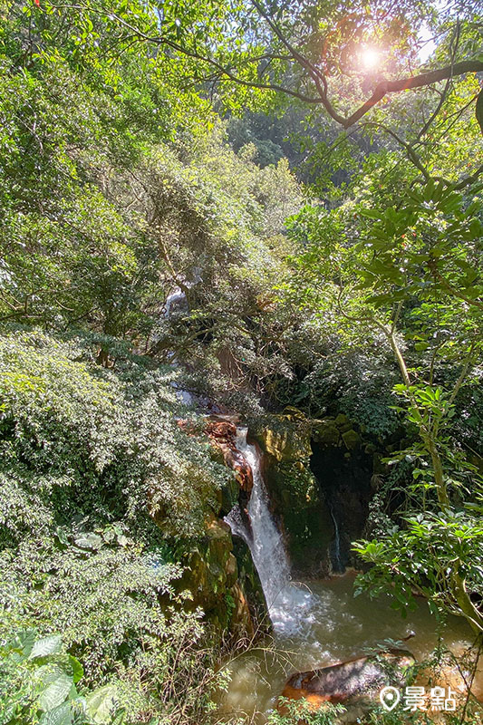近距離聆聽瀑布落水聲同時觀賞壯觀的瀑布流水。