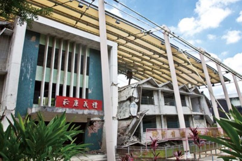 地震工程教育館北棟教室毀損區。（圖／921地震教育園區）