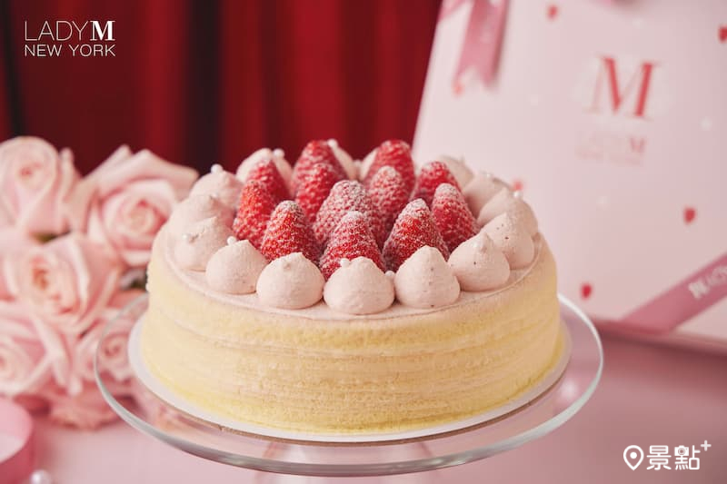 即日起至4/28，Lady M開放預購6吋草莓生奶油千層蛋糕。（圖／Lady M，以下同）