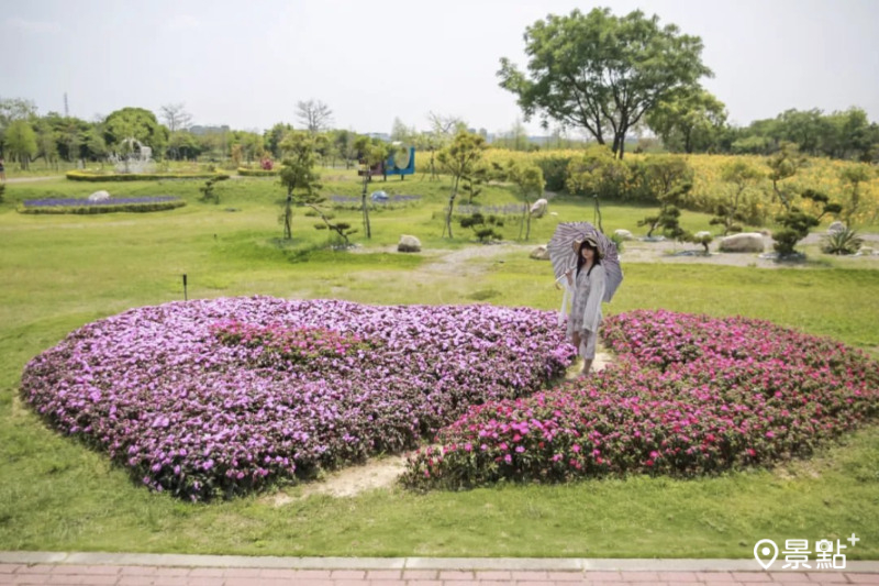 於2024年4月4日拍攝的后里環保公園花景。（圖／aday0530，以下同）