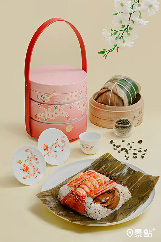 Regent x SHANG XIA 龍蝦乾鮑海味裹蒸粽瓷禮盒 (600g/一粒裝)。