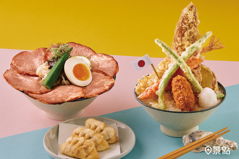 定食8推出「浪鰻炸蝦晴空塔」（240元）、「花見豚骨拉麵」（240元）2款期間限定餐點。