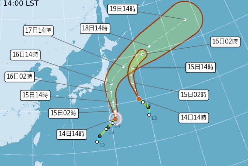 悟空安比雙颱撲日本！週四起強降雨時間範圍加大 出門務必帶傘