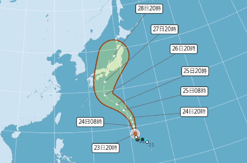 第10號颱風珊珊直撲日本！台灣週邊水氣逐漸增多午後延時強降雨要注意