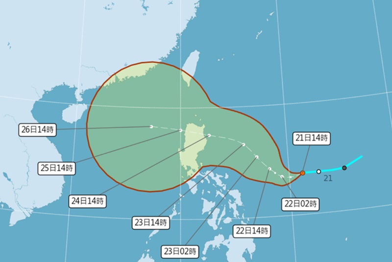 第20號颱風潭美最快週一晚生成！暴風半徑估達300公里日本氣象廳最新預估路線出爐