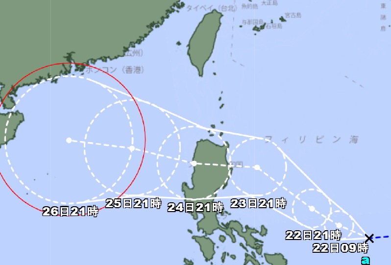 圖／日本氣象廳模式