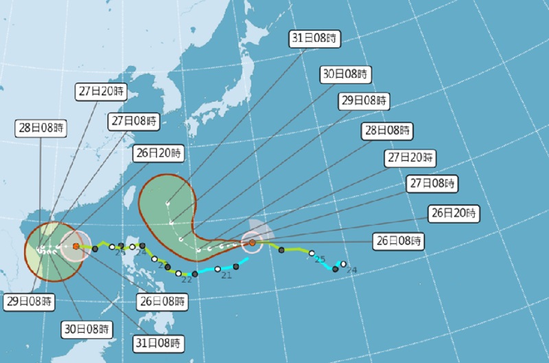 康芮颱風北轉後恐擦過東北角陸地！日本氣象廳模式預估衝向台灣