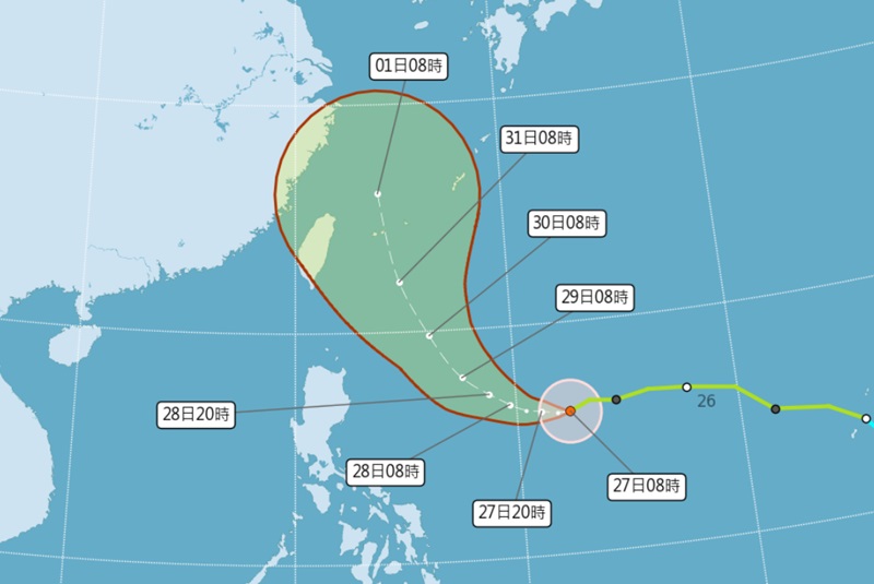 康芮颱風路徑。(圖／中央氣象署)