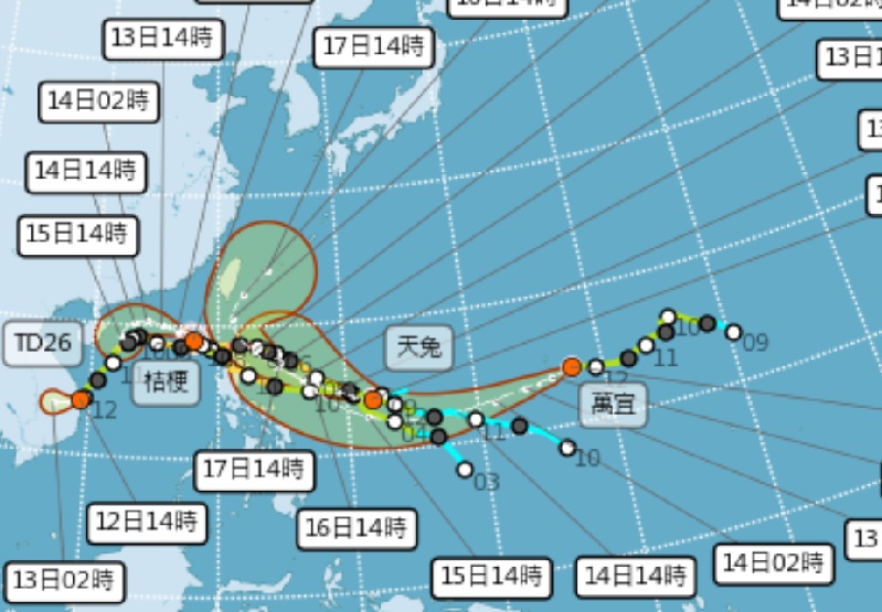 天兔颱風恐北上直掃花東！全台都進入暴風圈日本氣象廳最新預報