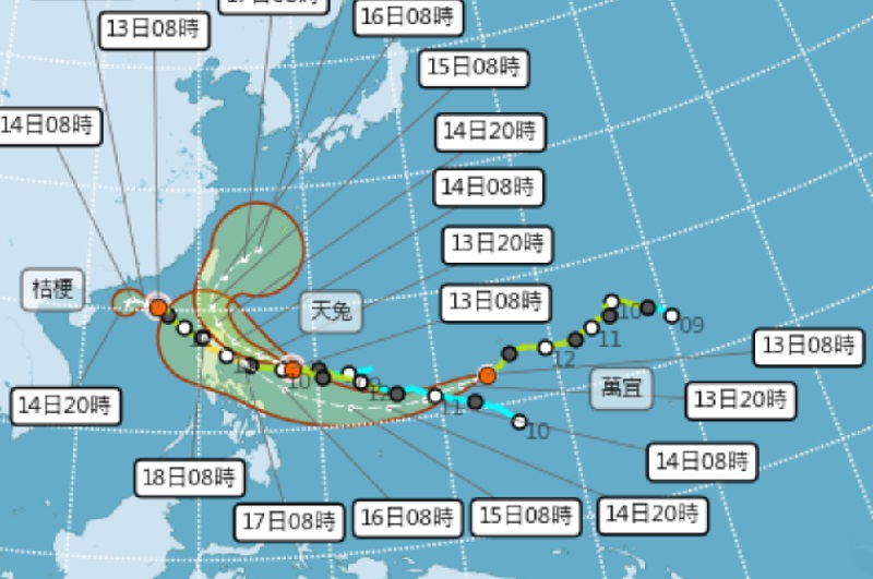 天兔颱風轉中颱！氣象署發大雨特報海上警報時間恐提早