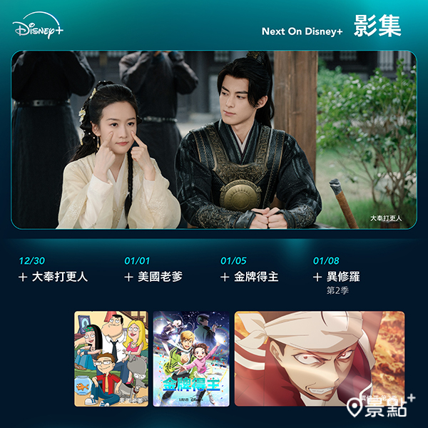 Disney+ 一月份上架清單。