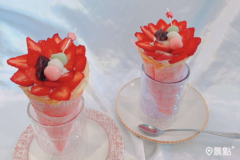 「我家咖啡館Harapeko」推出季節限定草莓可麗餅。