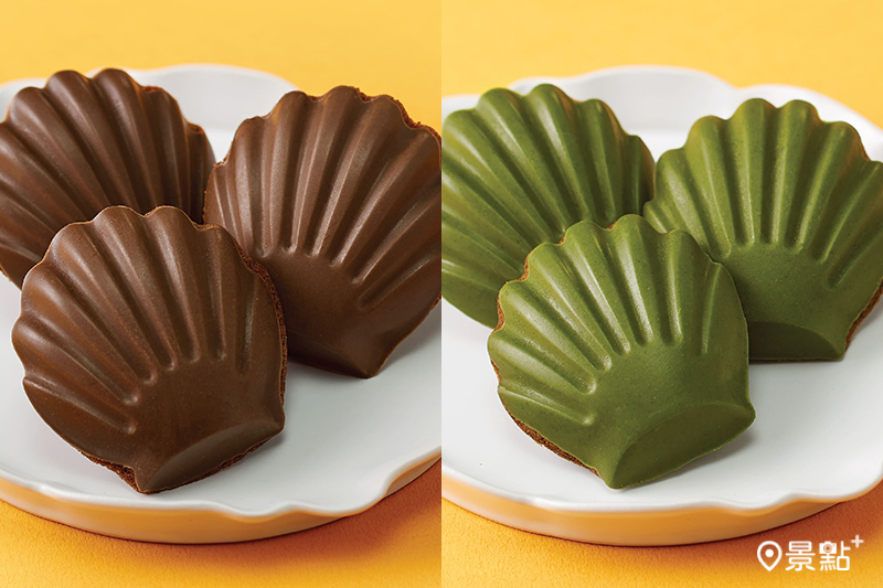 抹茶鏡面瑪德蓮、焙茶鏡面瑪德蓮。