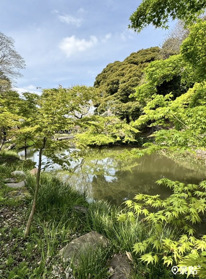 肥後細川庭園一景。