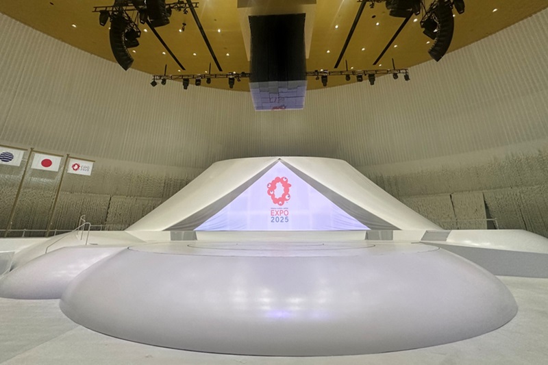 大阪萬博開幕式記者會會場。