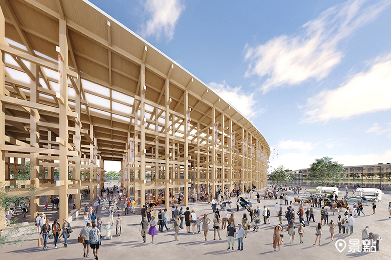 環狀大屋簷(大屋根リング)木造建築外觀。