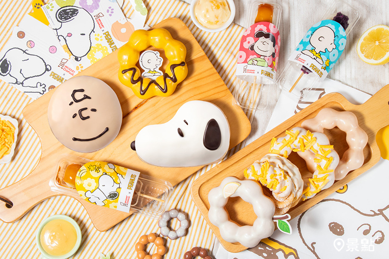 史努比化身甜甜圈現身Mister Donut！（圖／Mister Donut）史努比Mister Donut甜甜圈聯名SNOOPY聯名杯大抱枕超可愛 買5送1買6送2優惠必追