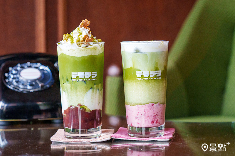 辻利莓煩惱抹茶歐蕾、辻利抹茶凍紅豆歐蕾。