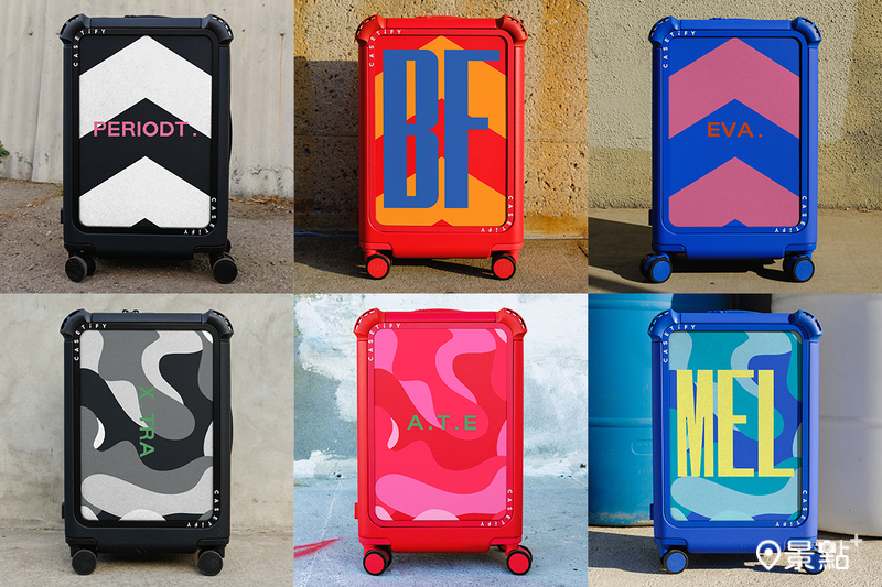 Bounce行李箱提供３大獨家個性字體作視覺搭配。