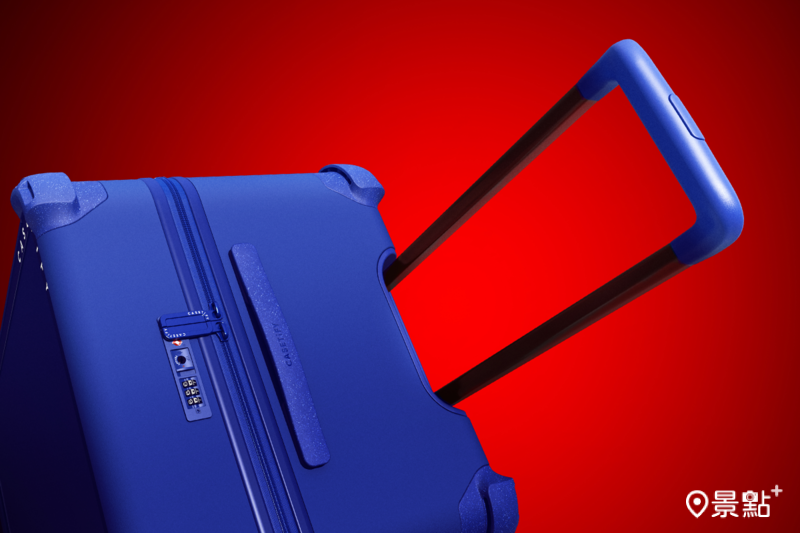 Bounce行李箱採用防穿刺YKK拉鍊及專利 Bounce保護角設計。
