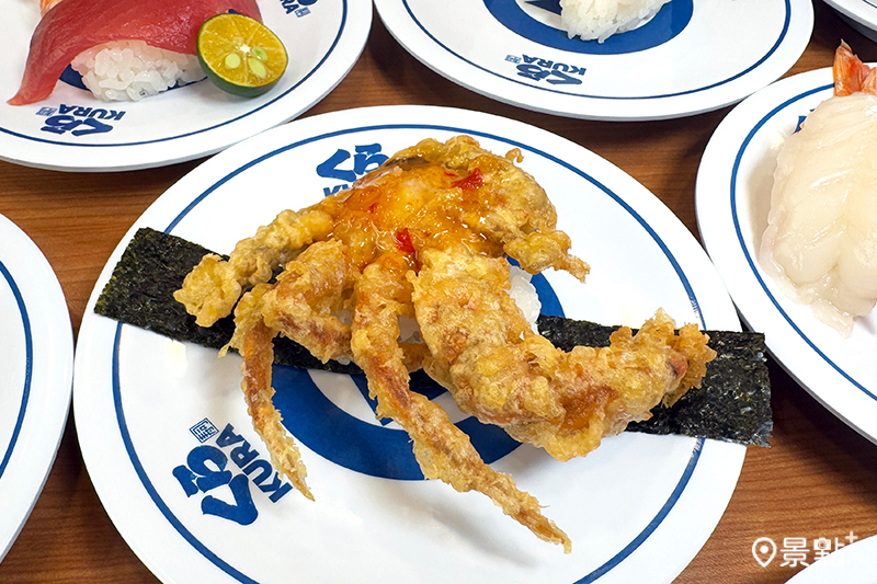 甜辛醬軟殼蟹天婦羅海苔卷，80元。