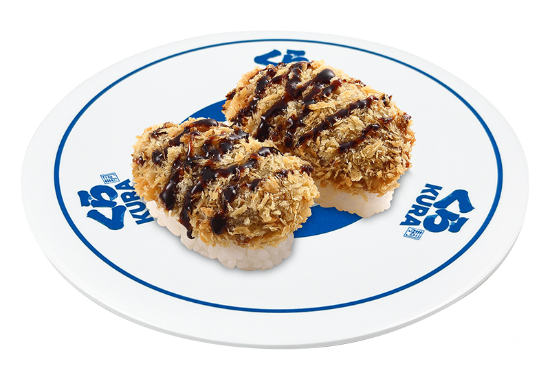 照燒炸肉餅握壽司。