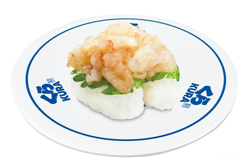 特盛醃漬赤蝦。