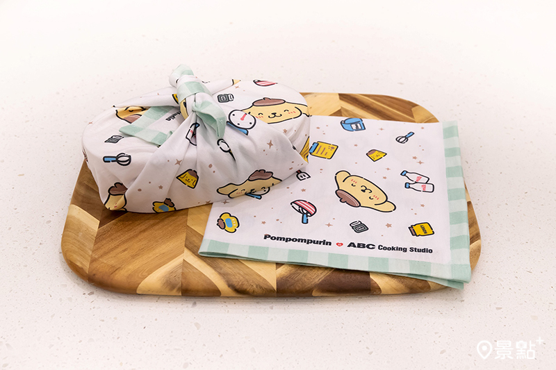 布丁狗的野餐日隨課附贈聯名風呂敷， 還能學到包裝術，作完打包直接野餐去。