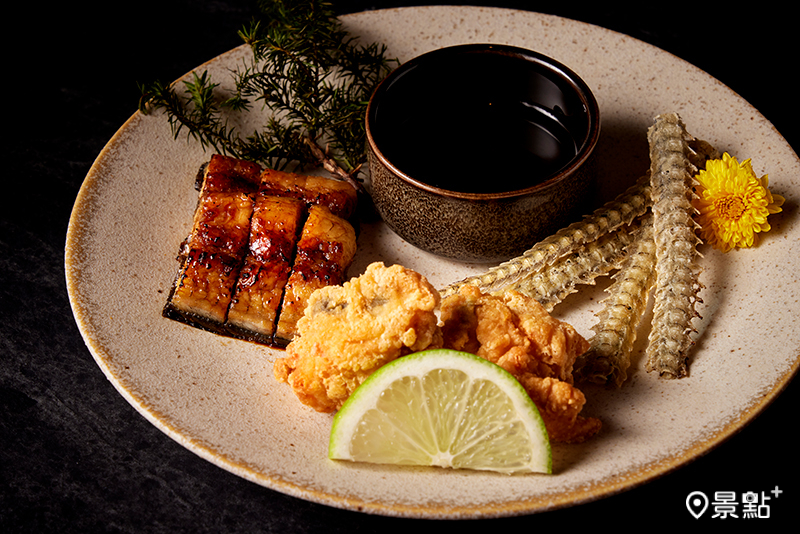 鰻魚先付三品。