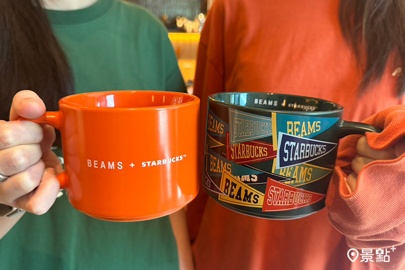 BEAMS好運橙馬克杯、BEAMS三角旗馬克杯。