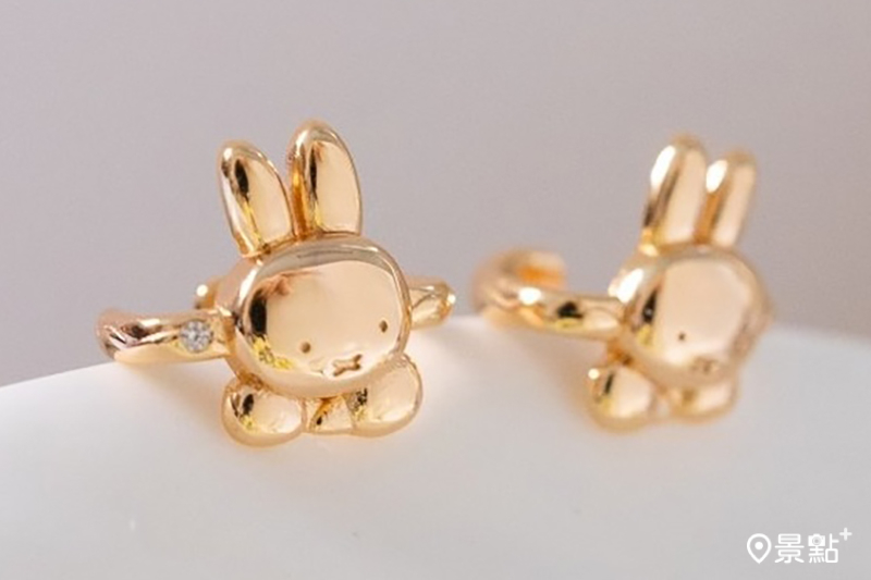 Dreamnicker｜Pinkoi x Miffy 休息的Miffy純銀耳骨扣。
