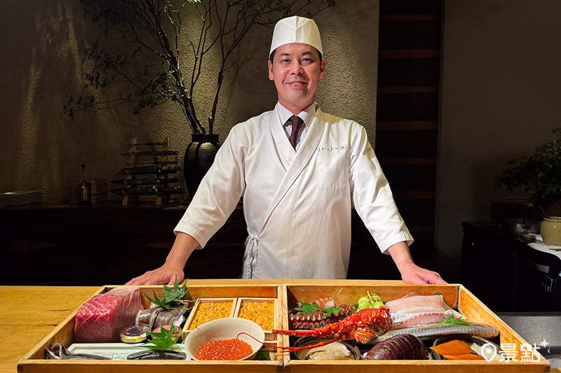 「日本料理長岡」主廚長岡周吾是山口縣人，使用福岡與山口的在地食材打造旬味餐桌。