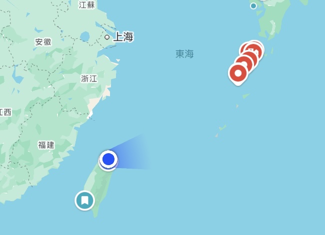 紅色標示處為鹿兒島吐噶喇列島近海。