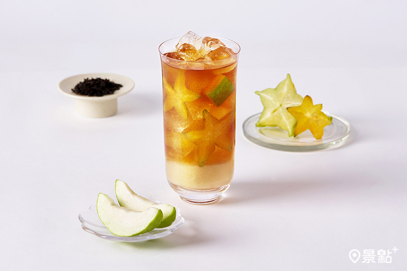 期間限定聯名飲品「星桃樂胭脂」。