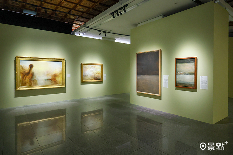 馬克．羅斯科作品《無題》與威廉．透納畫作《三個海景》於最後一區「大自然的崇高美學」共同展出。