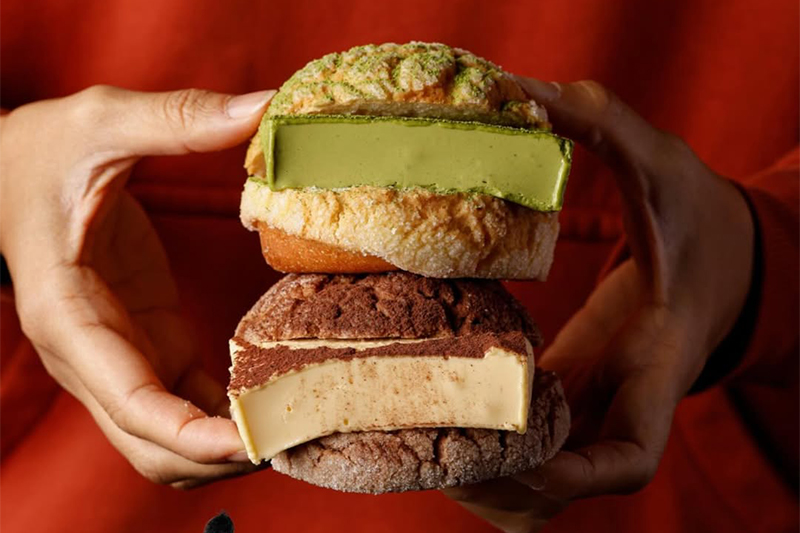 於香港販售、夾有厚實提拉米蘇奶凍的限定款蜜瓜包。