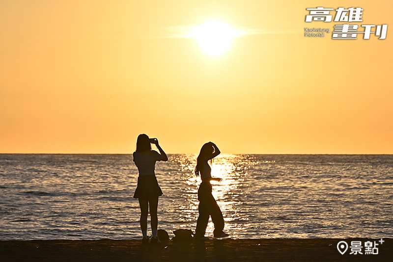 來旗津一日遊，千萬不要錯過最美麗的夕陽時分。