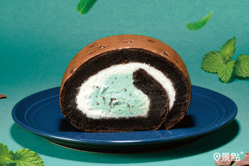 薄荷巧克力脆片生乳捲。