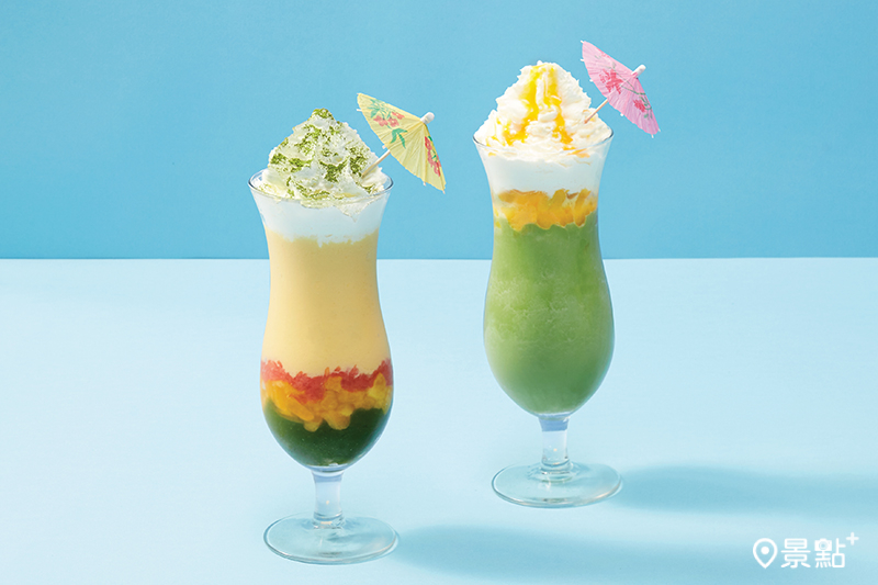 抹芒甘露冰沙(左)抹芒優酪冰沙(右)。