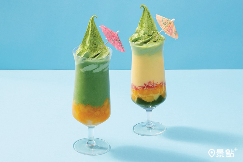 抹芒優酪漂浮(左)抹芒甘露漂浮(右)。