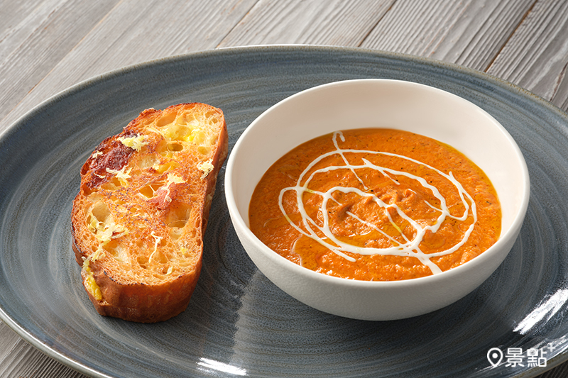 番茄湯和烤起司三明治。