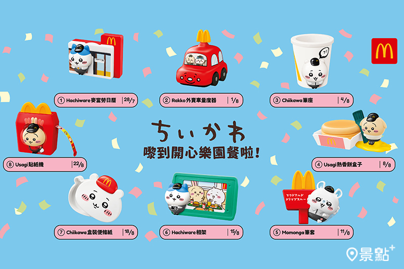 吉伊卡哇 X 麥當勞香港8款快樂兒童餐玩具必追！小八貓兔兔海獺入手攻略大公開