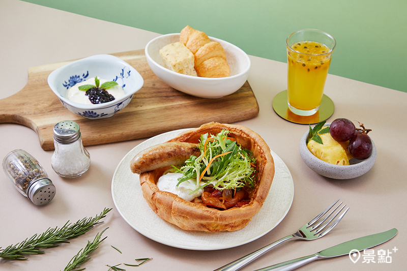 攤味早餐套餐-歐陸風格荷蘭鬆餅。