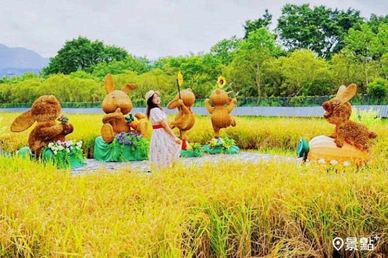 夏日黃金稻浪大景台北也能賞！最大稻田期間限定5座巨型兔兔必打卡