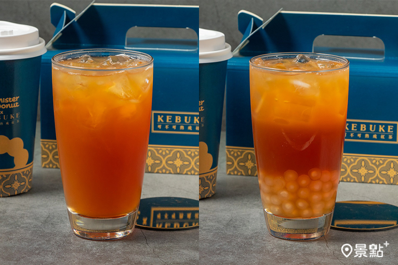 左為熟成蜜香紅茶，右為冷露珍珠熟成紅茶。