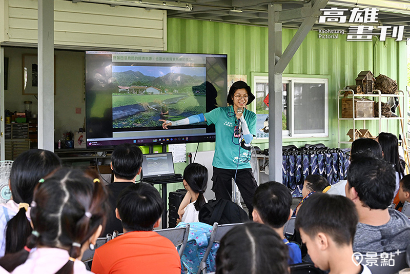 大家認真聆聽解說人員介紹生態環境。