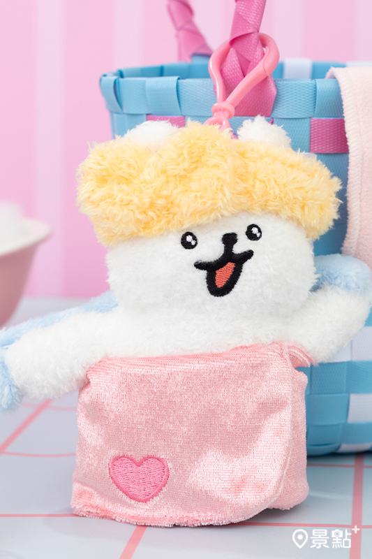 Maltese線條小狗 毛絨掛件（浴巾款）。