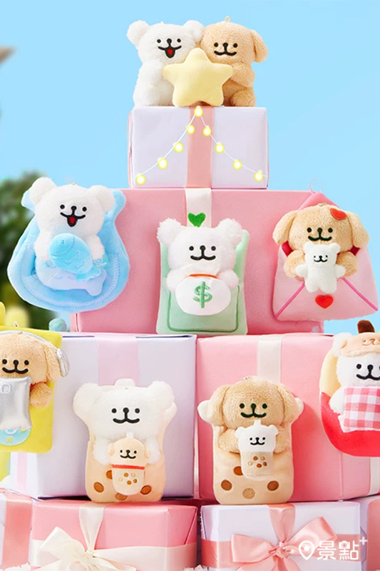 Maltese線條小狗 好運兜兜系列毛絨盲袋。